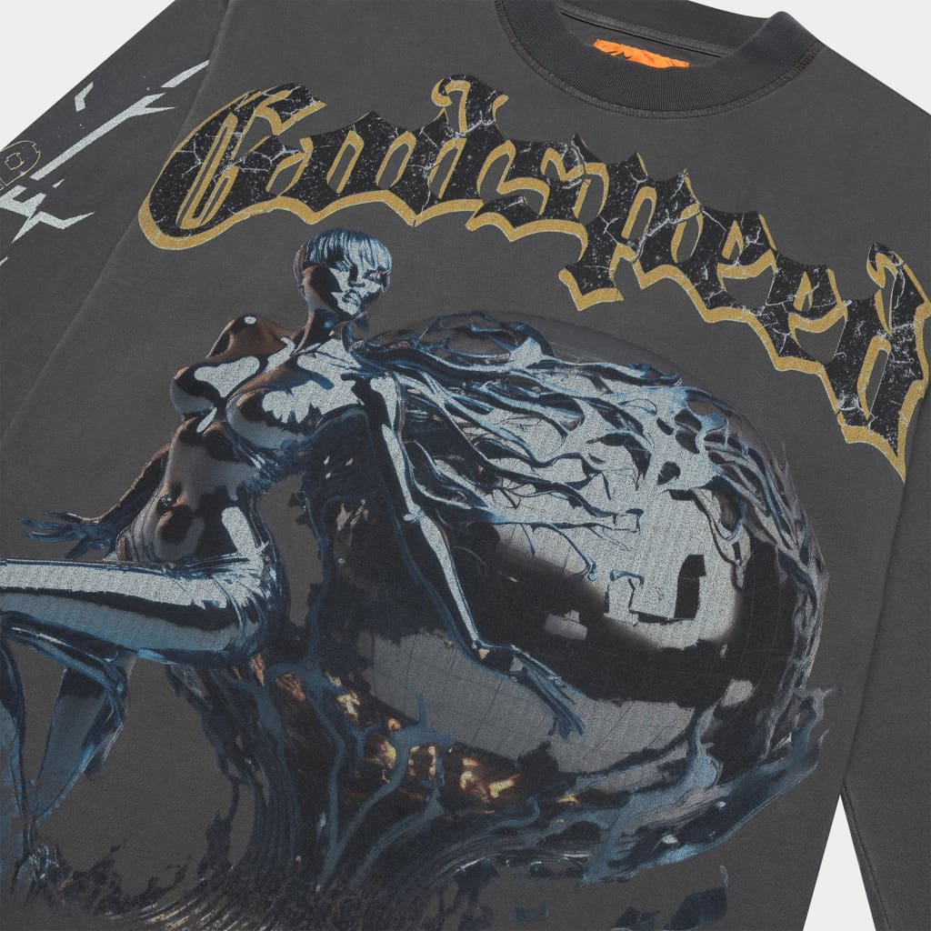 Chrome Seduction Long Sleeve T-Shirt (Vintage Grey)