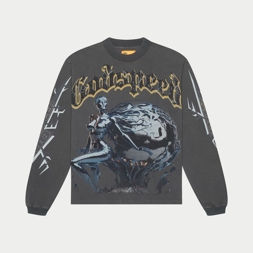 Chrome Seduction Long Sleeve T-Shirt (Vintage Grey)