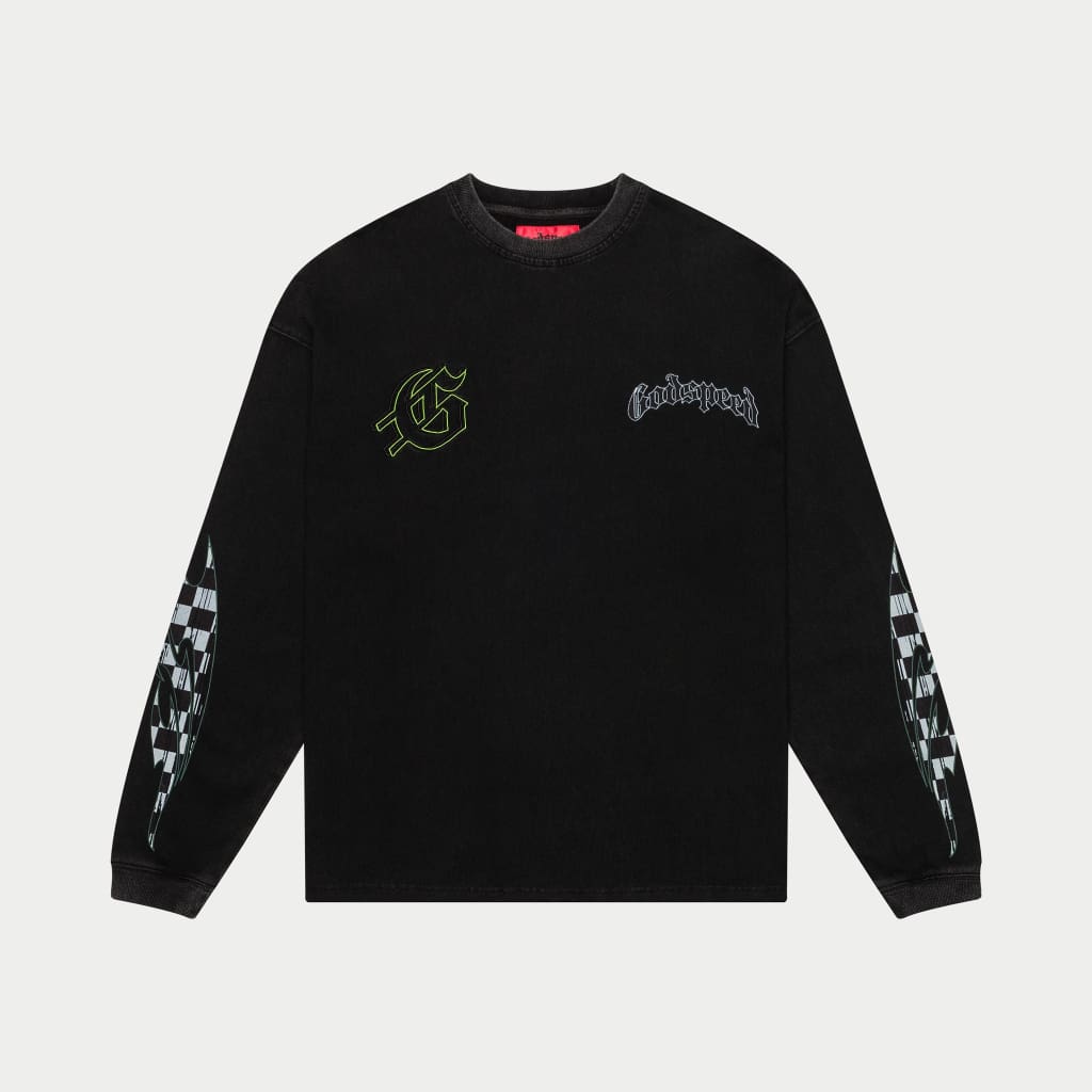 CrashOut LS T-shirt (Black Wash)