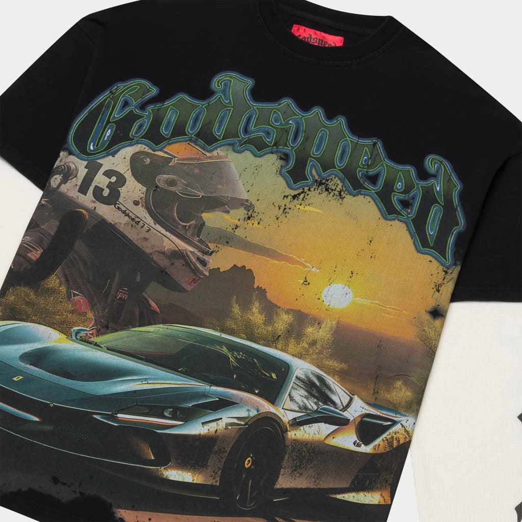 Sunset Drift Layered T-Shirt (Grey Wash)
