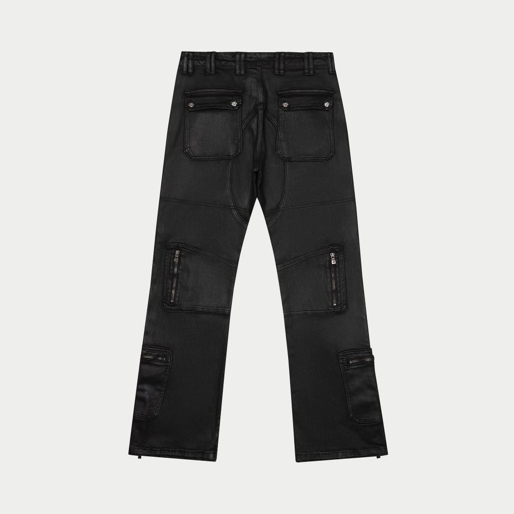 Wax Flare Premium Cargo Pants (Black)