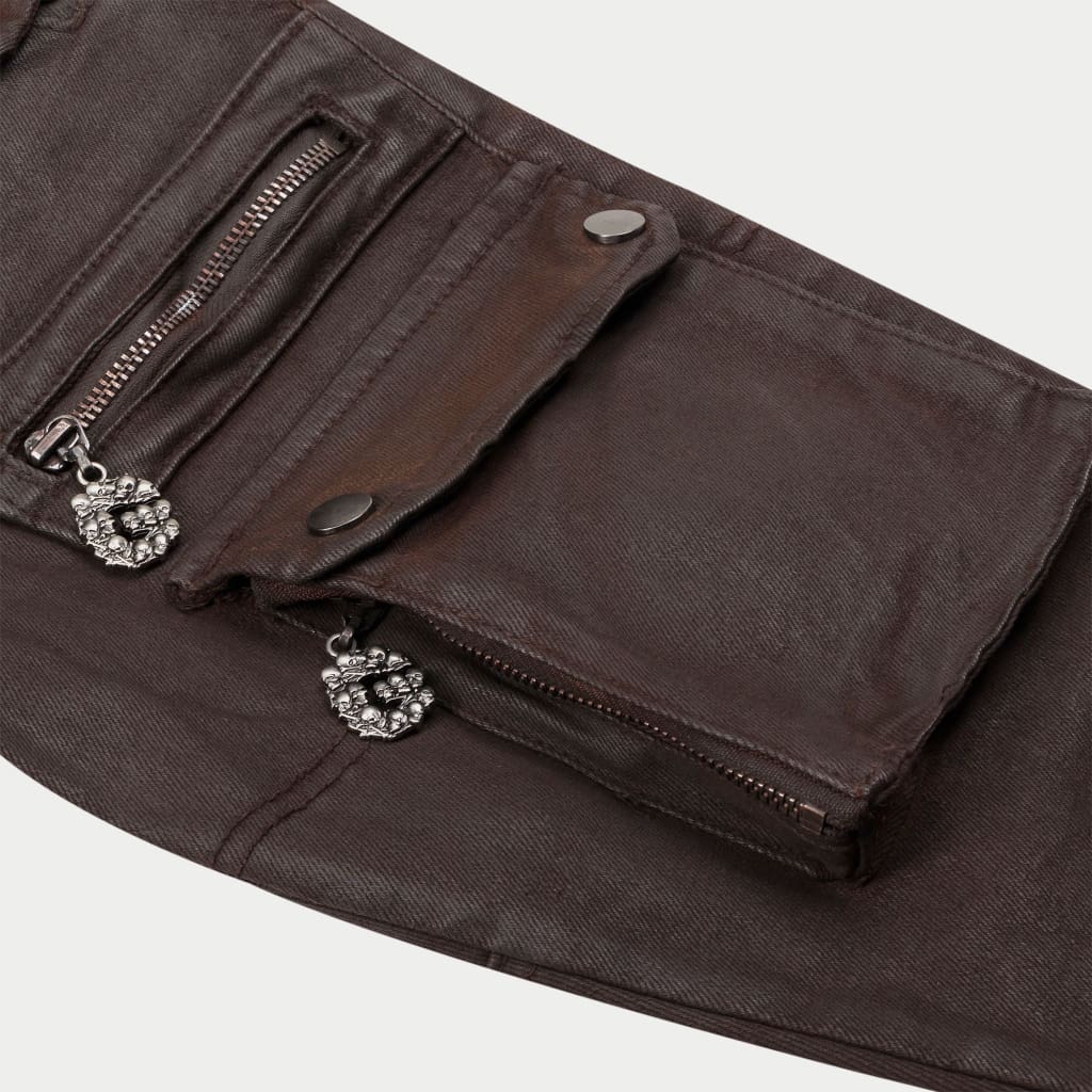 Wax Flare Premium Cargo Pants (Brown)