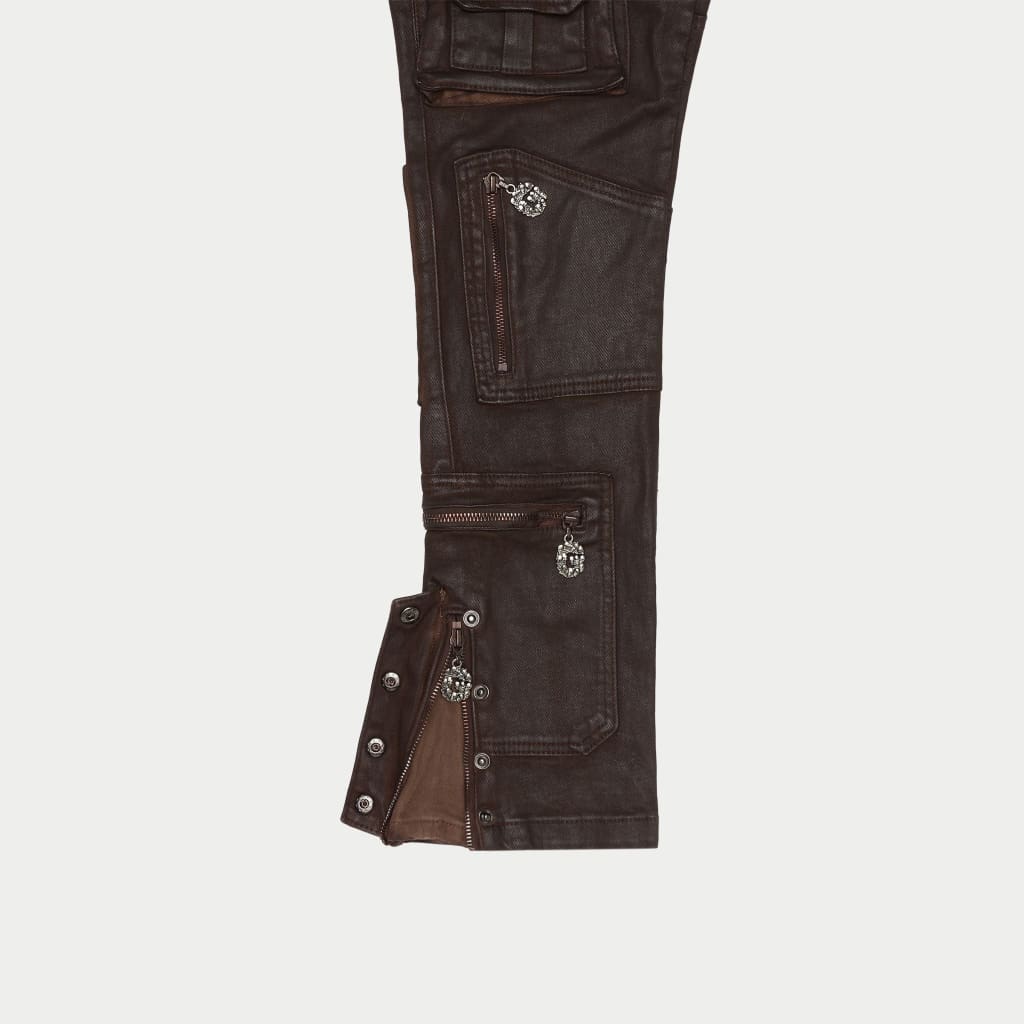Wax Flare Premium Cargo Pants (Brown)