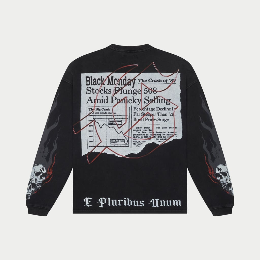 Black Monday LS T-Shirt (Black Wash)