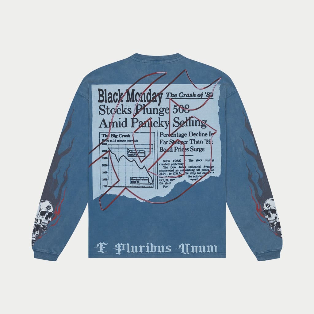 Black Monday LS T-Shirt (True Blue)