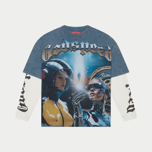 Chosen One Layered T-Shirt (Blue wash)