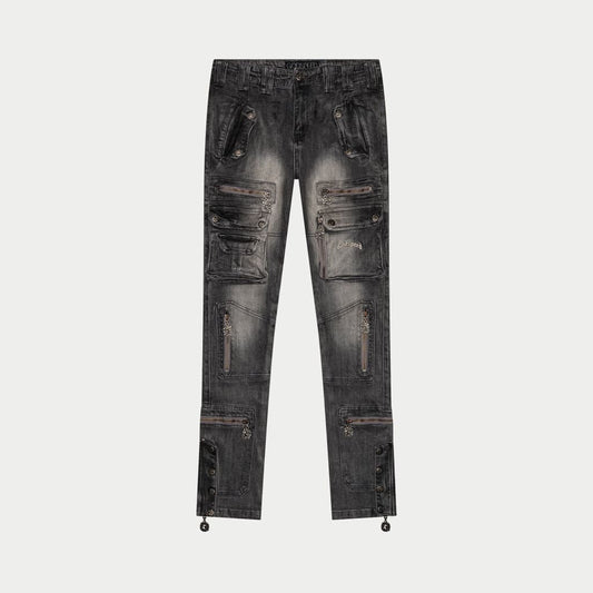 Wax Premium Cargo Pants (Grey Wash)