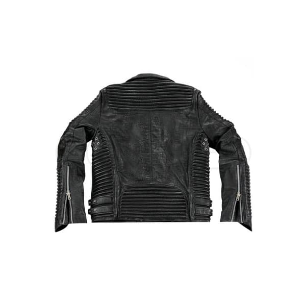 Leather Moto Jacket ( Black Reptile )