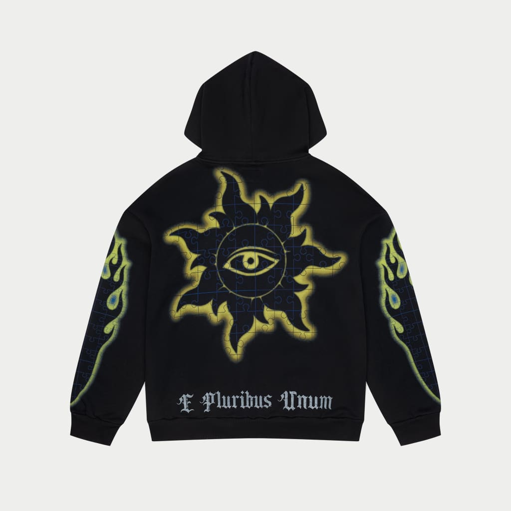 Puzzled Hoodie (Black )
