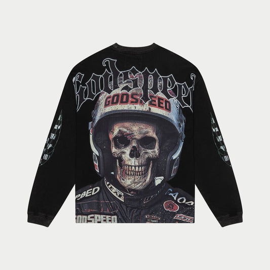 CrashOut LS T-shirt (Black Wash)