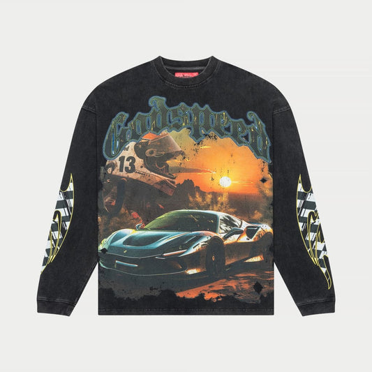 Sunset Drift LS T-Shirt (Black wash)