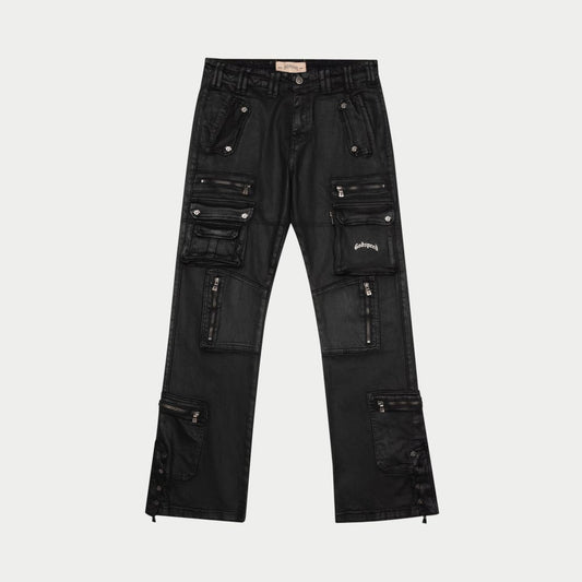 Wax Flare Premium Cargo Pants (Black)